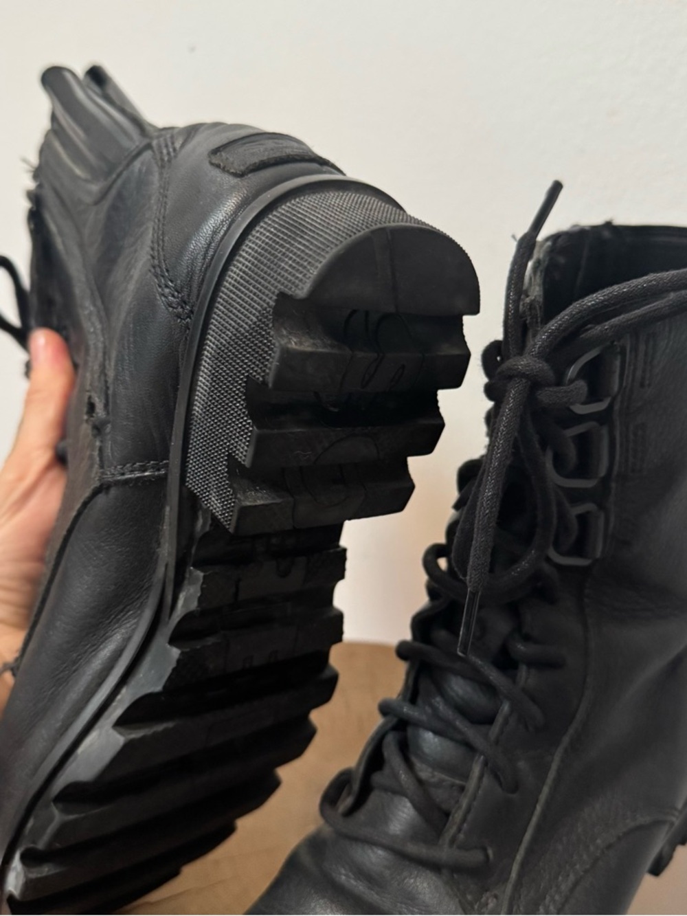 SORELS Phoenix Black Leather Combat Lace-Up Boots size 7 - Picture 15 of 16